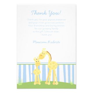Baby Shower Giraffe Mom and Baby Thank You Cards Personalized Invite