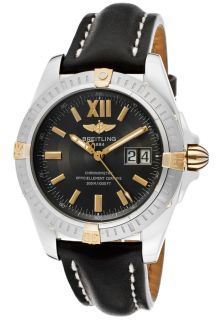 Breitling B4935011/J501 LT  Watches,Mens Windrider Automatic/Mechanical Smoke Grey Dial Black Genuine Leather, Luxury Breitling Automatic Watches