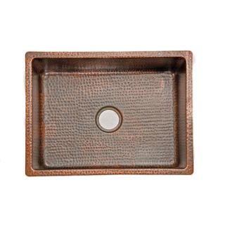 Premier Copper Products 25 x 19 Hammered Single Bowl Kitchen Sink