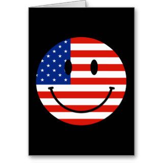 Patriotic USA Smiley Face Greeting Cards
