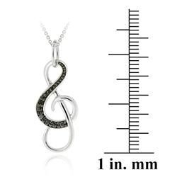 DB Designs Sterling Silver Black Diamond Accent Musical Note Necklace DB Designs Diamond Necklaces