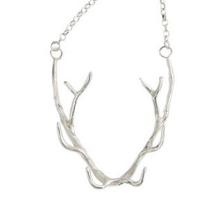 silver antler necklace by by emily