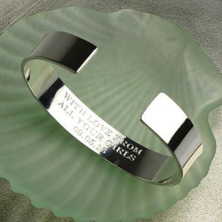 men's solid silver cuff bracelet by hersey silversmiths