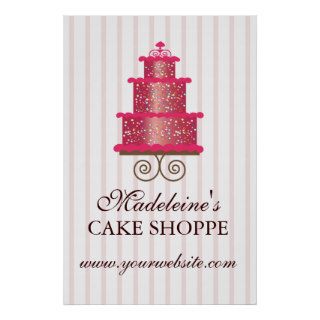 Elegant Cake Custom Bakery Business Poster