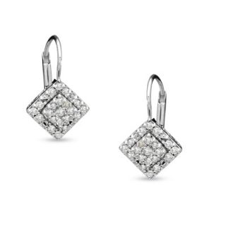 CT. T.W. Diamond Drop Leverback Earrings in Sterling Silver
