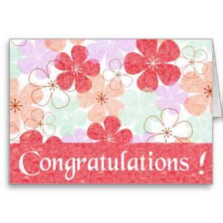 Happy Pink Garden   Congratulations  Greeting Cards