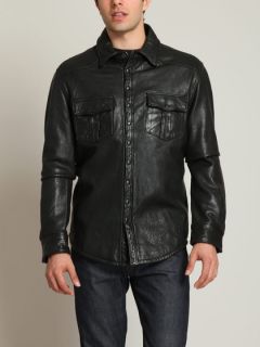 Leather Snap Front Jacket by Rogue