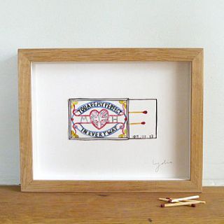 personalised 'perfect match' papercut by lydia's paper shop