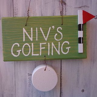 personalised golf sign by giddy kipper