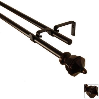 BCL Drapery 86 in to 120 in Antique Bronze Metal Double Curtain Rod
