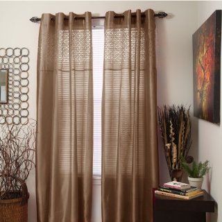 Bedford Home Monica Grommet Curtain Panel, 84 Inch, Chocolate  
