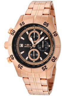 Invicta 11278  Watches,Mens Specialty Chronograph Black Dial 18k Rose Gold Plated SS, Chronograph Invicta Quartz Watches