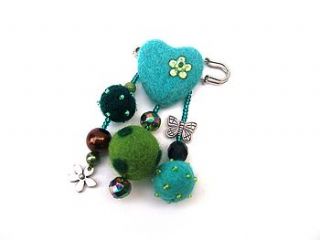 aqua,teal & green felt kiltpin by meninafeliz