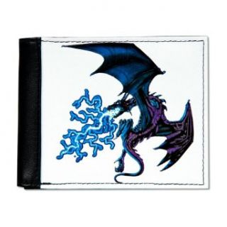 Artsmith, Inc. Men's Wallet Billfold Blue Dragon with Lightning Flames Clothing