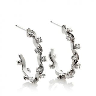 .66ct Absolute™ "Vine" Round Sterling Silver Hoop Earrings