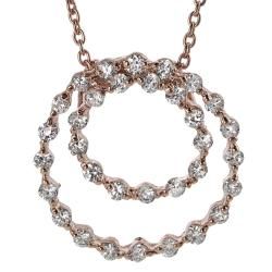 Tressa Rose Gold plated Silver White Cubic Zirconia Circles Necklace Tressa Cubic Zirconia Necklaces