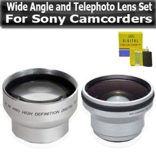 37mm Hi Definition .45X Wide Angle and 2X Telephoto Lens Set For Sony Camcorders HDR XR550V HDR CX500V HDR CX520V HDR CX550V HDR CX130 HDR CX160 HDR CX360V HDR CX560V HDR CX700V HDR XR160 Camcorder  Camera Lens Filter Sets  Camera & Photo