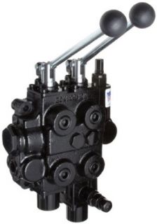 Prince RD522CCEA5A4B1 Directional Control Valve, Monoblock, Cast Iron, 2 Spool, 4 Ways, 3 Positions, Tandem, Pressure Release Detent 1 Position Detent, Spool "Out" Only, Spring Center, Spring Center, Lever Handle, 3000 psi, 25 gpm, In/Out 3/4&qu