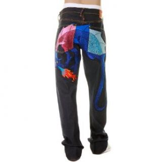 Yoropiko Pink/Royal/Sky Hungry Dragon denim jeans YORO5418 at  Mens Clothing store