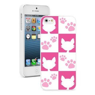 Apple iPhone 4 4S 4G White 4W522 Hard Back Case Cover Color Pink Cat Pattern Cell Phones & Accessories