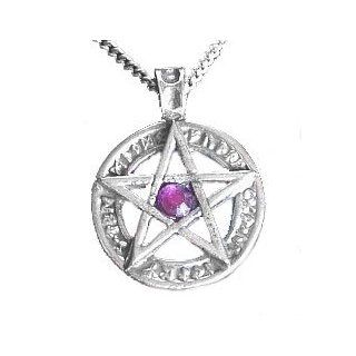 Nordic Magician Runic Pentagram Pentacle Crystal Pendant Necklace Jewelry