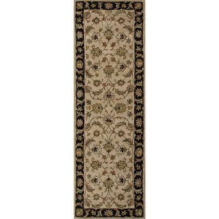 Hand tufted Traditional Oriental Pattern Brown Rug (26 X 8)