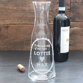 personalised wedding wine carafe by becky broome