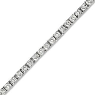 CT. T.W. Diamond Tennis Bracelet in Sterling Silver   7.25