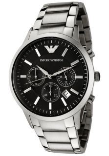 Emporio Armani AR2434  Watches,Mens Classic Chronograph Black Dial Stainless Steel, Chronograph Emporio Armani Quartz Watches
