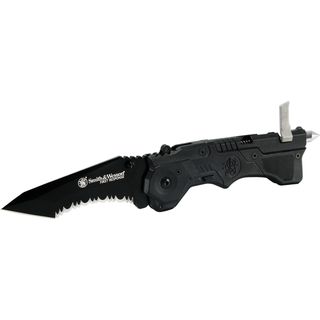 Smith & Wesson All Black SW911B First Response Rescue Knife Smith & Wesson Lockback Knives