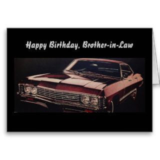 Happy Birthday, Brother in law, 1967 Chevy Greeting Cards