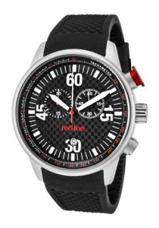 Red Line 10103  Watches,Mens Tech Chronograph Black Dial Black Textured Silicone, Chronograph Red Line Quartz Watches