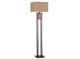 Kenroy Home Bromley 62 Inch Floor Lamp In Oil Rubbed Bronze Finish With A Square Gold Shade    
