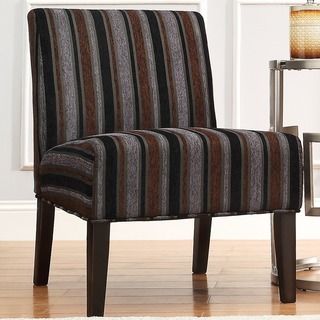Inspire Q Peterson Dark Tonal Stripe Slipper Chair