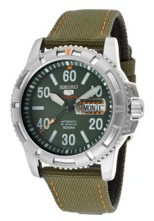 Seiko SRP215K2  Watches,Mens Seiko 5 Sports Automatic Green Dial Green Canvas, Casual Seiko Automatic Watches