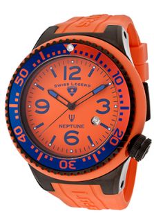 Swiss Legend 21818S C FG  Watches,Mens Neptune Red Orange Dial Red Orange Silicone, Casual Swiss Legend Quartz Watches