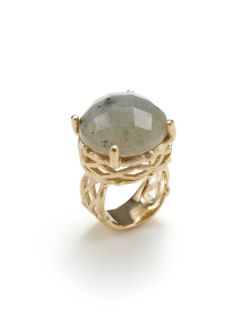 Round Labradorite Cutout Ring by Rivka Friedman