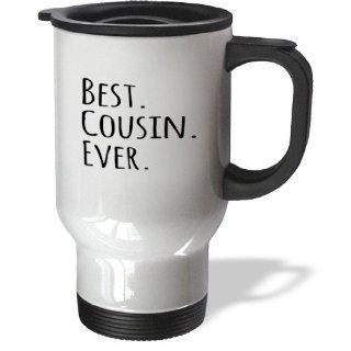 3dRose Best Cousin Ever Gifts for Family and Relatives Black Text Travel Mug, 14 Ounce Kitchen & Dining