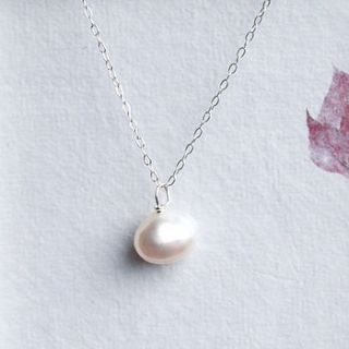large single pearl necklace by aimee