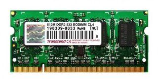 512MB Transcend DDR2 SO DIMM 533MHz PC2 4200 laptop memory module (200 pins) Computers & Accessories