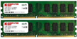 Komputerbay 2GB 2X 1GB DDR2 533MHz PC2 4200 PC2 4300 DDR2 533 (240 PIN) DIMM Desktop Memory CL 4 Computers & Accessories