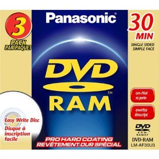 Panasonic LM AF30U3 8CM Rewritable DVD RAM for Camcorders (3 Pack)  Blank Dvd Ram Discs  Camera & Photo