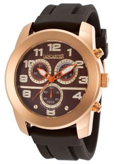 Lancaster Italy OLA0467MR RG MR  Watches,Mens Non Plus Ultra Sport Chronograph Brown Dial Brown Silicone, Casual Lancaster Italy Quartz Watches
