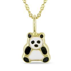 Miadora 14k Yellow Gold Panda Bear Baby Necklace Miadora Children's Necklaces