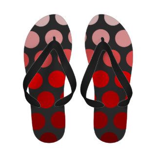 Red Ombre Polka Dots Flip Flops