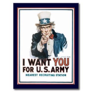 Uncle Sam Wants You World War 2 Postcard