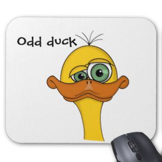 Funny Odd Duck Cartoon Mouse Pad