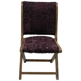 Nuloom Handmade Bombay Purple Cotton Upholstered Folding Chair