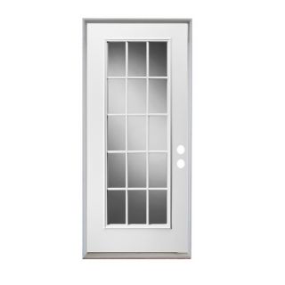 ReliaBilt Full Lite Prehung Inswing Steel Entry Door (Common 36 in x 80 in; Actual 37 in x 81 in)