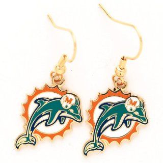 Miami Dolphins Official NFL 3/4" Earrings  Sports Fan Earrings  Sports & Outdoors